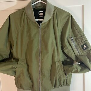 G-Star Khaki Green Bomber Jacket for Men. XS